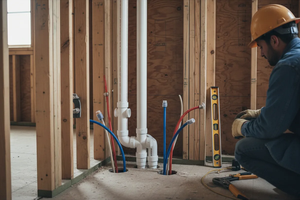 Drain and supply rough-in during Leak Detection in Dighton